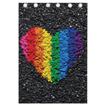 LGBT Pride Rainbow Heart Stones Print Curtain