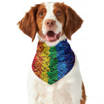 LGBT Pride Rainbow Heart Stones Print Dog Bandana
