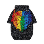 LGBT Pride Rainbow Heart Stones Print Dog Zip Up Hoodie