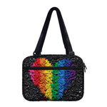 LGBT Pride Rainbow Heart Stones Print Double Strap Bible Bag