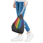 LGBT Pride Rainbow Heart Stones Print Drawstring Bag