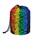 LGBT Pride Rainbow Heart Stones Print Drawstring Makeup Bag