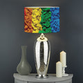 LGBT Pride Rainbow Heart Stones Print Drum Lamp Shade