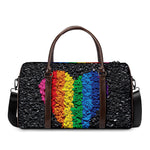 LGBT Pride Rainbow Heart Stones Print Duffle Bag