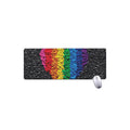 LGBT Pride Rainbow Heart Stones Print Extended Mouse Pad