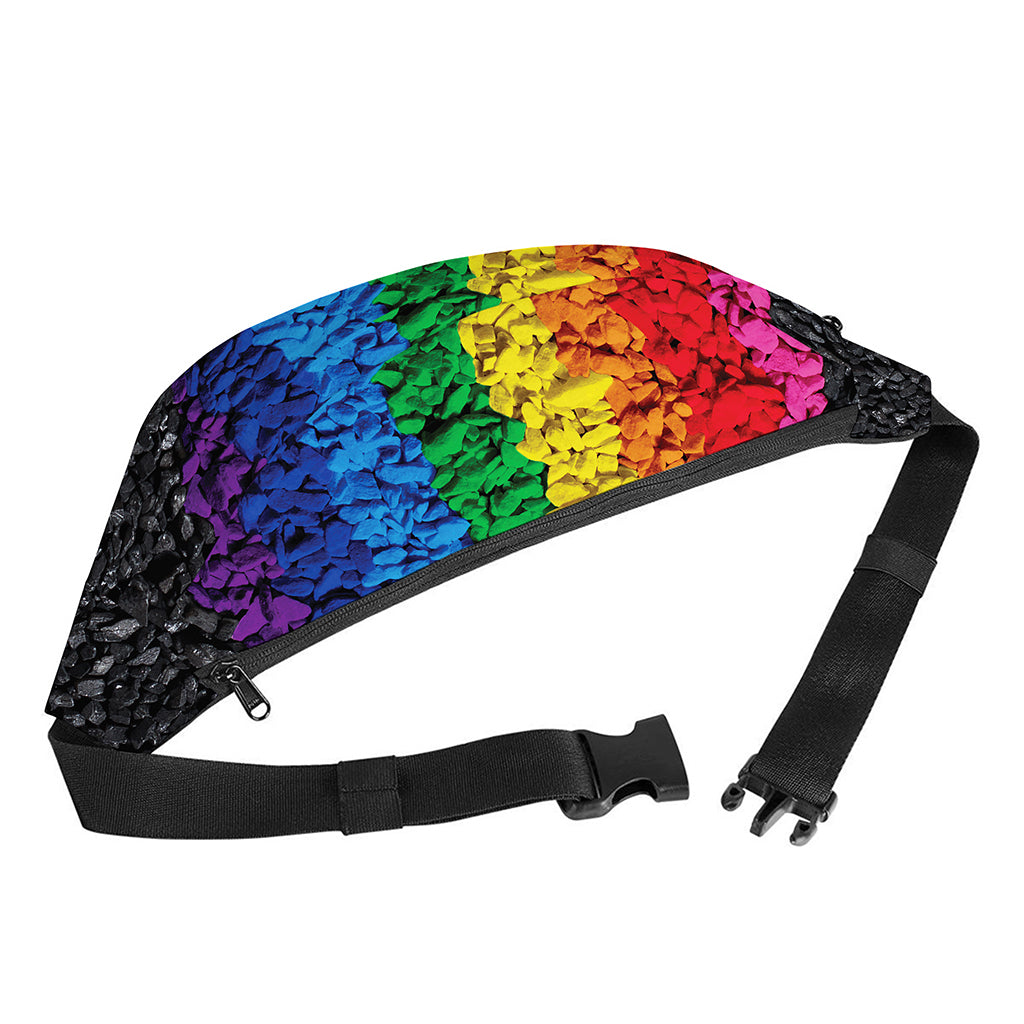 LGBT Pride Rainbow Heart Stones Print Fanny Pack