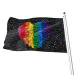 LGBT Pride Rainbow Heart Stones Print Flag