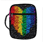 LGBT Pride Rainbow Heart Stones Print Front Pocket Bible Bag