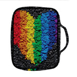 LGBT Pride Rainbow Heart Stones Print Front Pocket Bible Bag