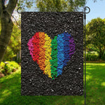 LGBT Pride Rainbow Heart Stones Print Garden Flag