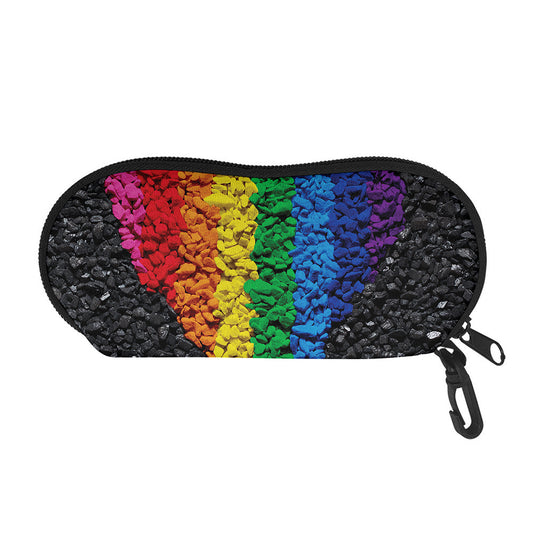 LGBT Pride Rainbow Heart Stones Print Glasses Case