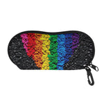 LGBT Pride Rainbow Heart Stones Print Glasses Case