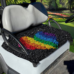 LGBT Pride Rainbow Heart Stones Print Golf Cart Seat Cover