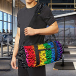 LGBT Pride Rainbow Heart Stones Print Gym Bag