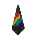 LGBT Pride Rainbow Heart Stones Print Hand Towel