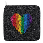 LGBT Pride Rainbow Heart Stones Print Hand Towel