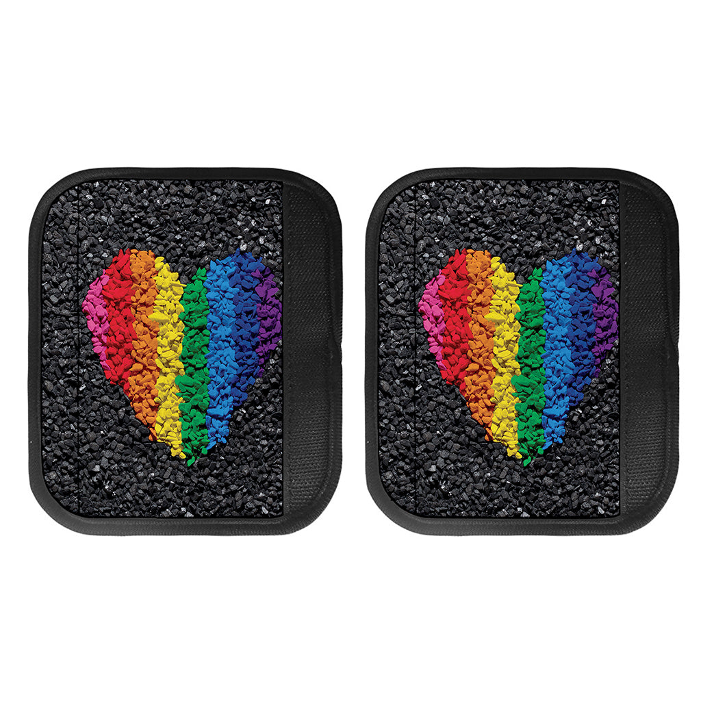 LGBT Pride Rainbow Heart Stones Print Handle Covers