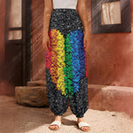 LGBT Pride Rainbow Heart Stones Print Harem Pants