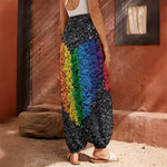 LGBT Pride Rainbow Heart Stones Print Harem Pants