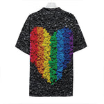 LGBT Pride Rainbow Heart Stones Print Hawaiian Shirt
