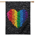 LGBT Pride Rainbow Heart Stones Print House Flag