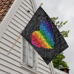 LGBT Pride Rainbow Heart Stones Print House Flag