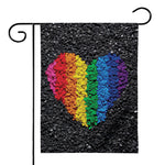 LGBT Pride Rainbow Heart Stones Print House Flag