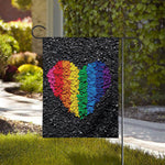 LGBT Pride Rainbow Heart Stones Print House Flag