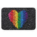 LGBT Pride Rainbow Heart Stones Print Indoor Door Mat