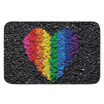 LGBT Pride Rainbow Heart Stones Print Indoor Door Mat