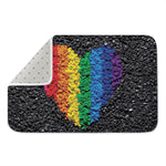 LGBT Pride Rainbow Heart Stones Print Indoor Door Mat
