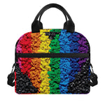 LGBT Pride Rainbow Heart Stones Print Insulated Lunch Bag