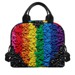 LGBT Pride Rainbow Heart Stones Print Insulated Lunch Bag