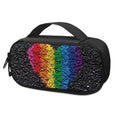 LGBT Pride Rainbow Heart Stones Print Portable Cooler Travel Case