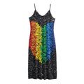 LGBT Pride Rainbow Heart Stones Print Jersey Midi Cami Dress