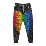 LGBT Pride Rainbow Heart Stones Print Jogger Pants