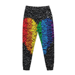 LGBT Pride Rainbow Heart Stones Print Jogger Pants