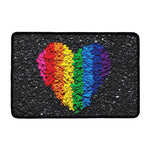LGBT Pride Rainbow Heart Stones Print Kitchen Mat