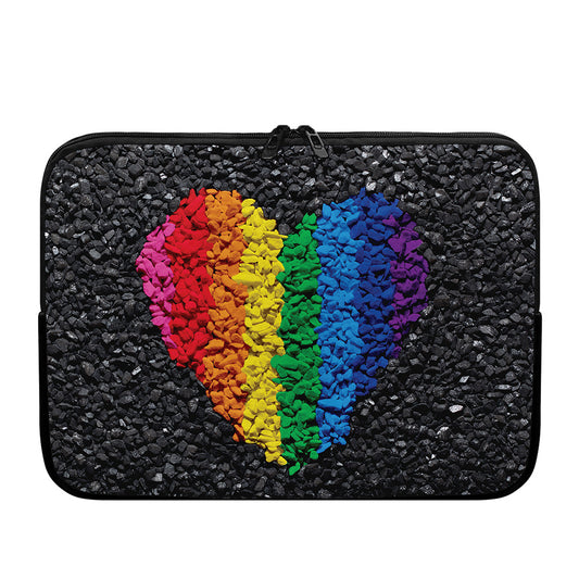 LGBT Pride Rainbow Heart Stones Print Laptop Sleeve