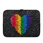 LGBT Pride Rainbow Heart Stones Print Laptop Sleeve