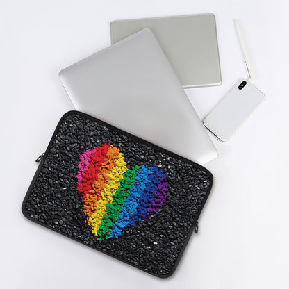 LGBT Pride Rainbow Heart Stones Print Laptop Sleeve