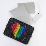 LGBT Pride Rainbow Heart Stones Print Laptop Sleeve
