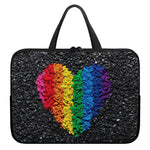 LGBT Pride Rainbow Heart Stones Print Laptop Sleeve With Handle
