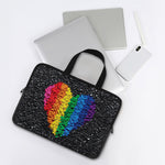 LGBT Pride Rainbow Heart Stones Print Laptop Sleeve With Handle