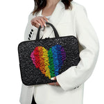 LGBT Pride Rainbow Heart Stones Print Laptop Sleeve With Handle