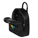LGBT Pride Rainbow Heart Stones Print Leather Backpack