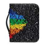 LGBT Pride Rainbow Heart Stones Print Leather Bible Cover