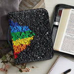 LGBT Pride Rainbow Heart Stones Print Leather Bible Cover