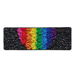 LGBT Pride Rainbow Heart Stones Print Long Kitchen Mat