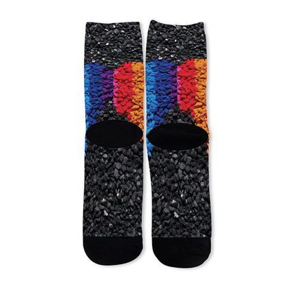 LGBT Pride Rainbow Heart Stones Print Long Socks